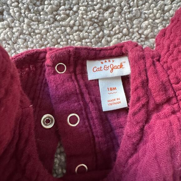 Cat & Jack Maroon Ruffle Dress - Size 18 months - Picture 3 of 4